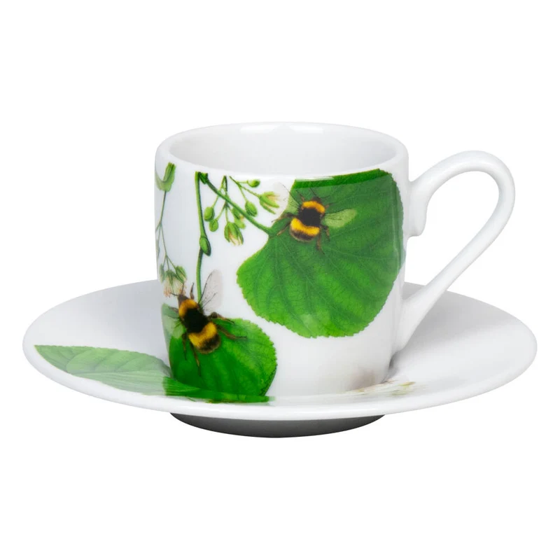 Könitz Espressotasse Bumblebees on leave, Tasse, Kaffeetassen, Porzellan, Grün, 85 ml, 1150532768