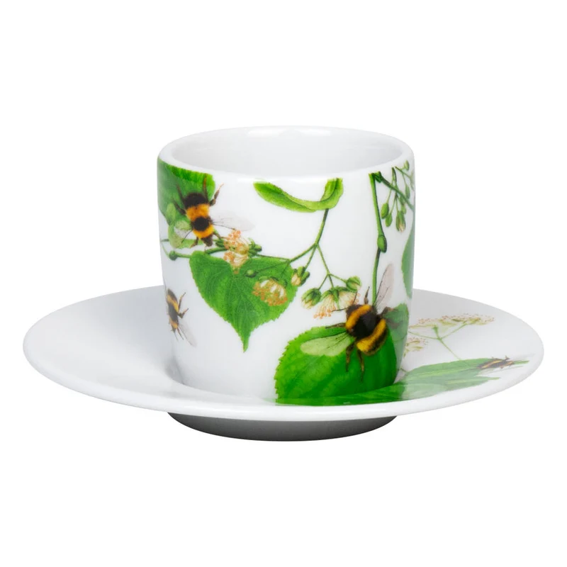 Könitz Espressotasse Bumblebees on leave, Tasse, Kaffeetassen, Porzellan, Grün, 85 ml, 1150532768
