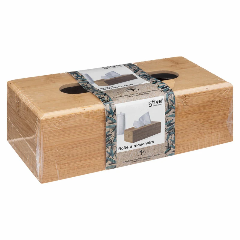 5five Simply Smart Taschentuchspender, Tücherbox, Bambus, MDF, Beige, 161047