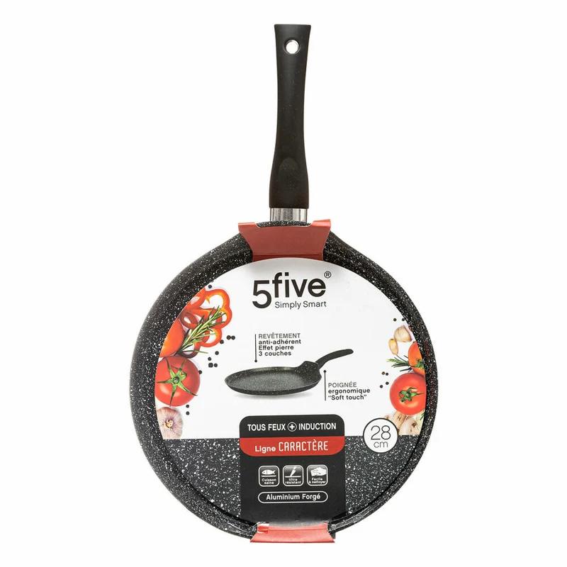 5five Simply Smart Crêpepfanne Caractere, Pfanne, Aluminium, Kunststoff, Schwarz, 28 cm, 124452