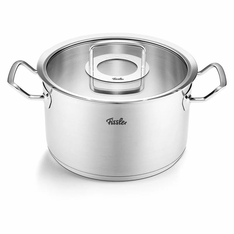 Fissler Kochtopf Original-Profi Collection mit Glasdeckel, Edelstahl 18/10, Silbern, 24 cm, 084-129-24-000