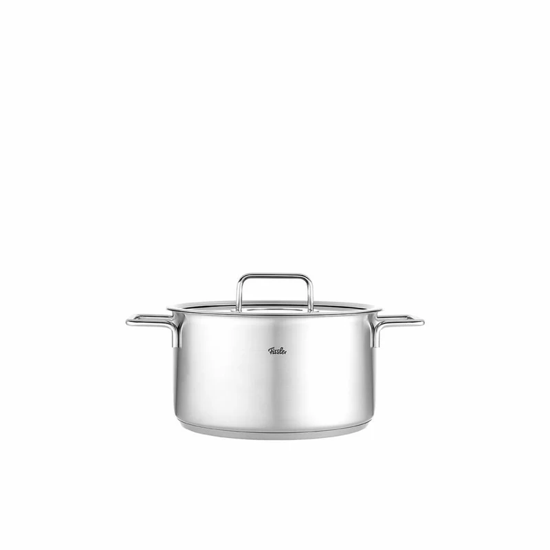 Fissler Kochtopf Pure mit Glasdeckel, Edelstahl 18/10, Silbern, 24 cm, 086-115-24-000