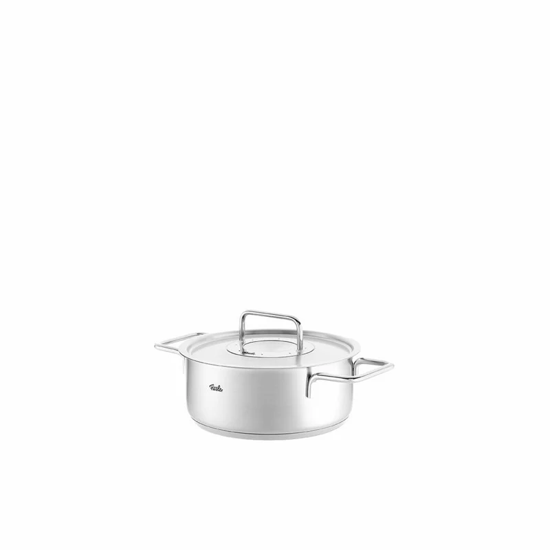 Fissler Bratentopf Pure mit Metalldeckel, Edelstahl 18/10, Silbern, 20 cm, 086-124-20-000