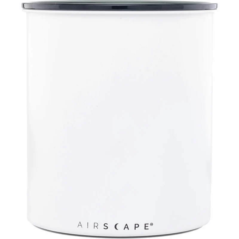 Airscape verzinkter Aromabehälter groß, Kaffeedose, Aufbewahrungdose, Stahl / Kunststoff, Weiß Matt, AA2008