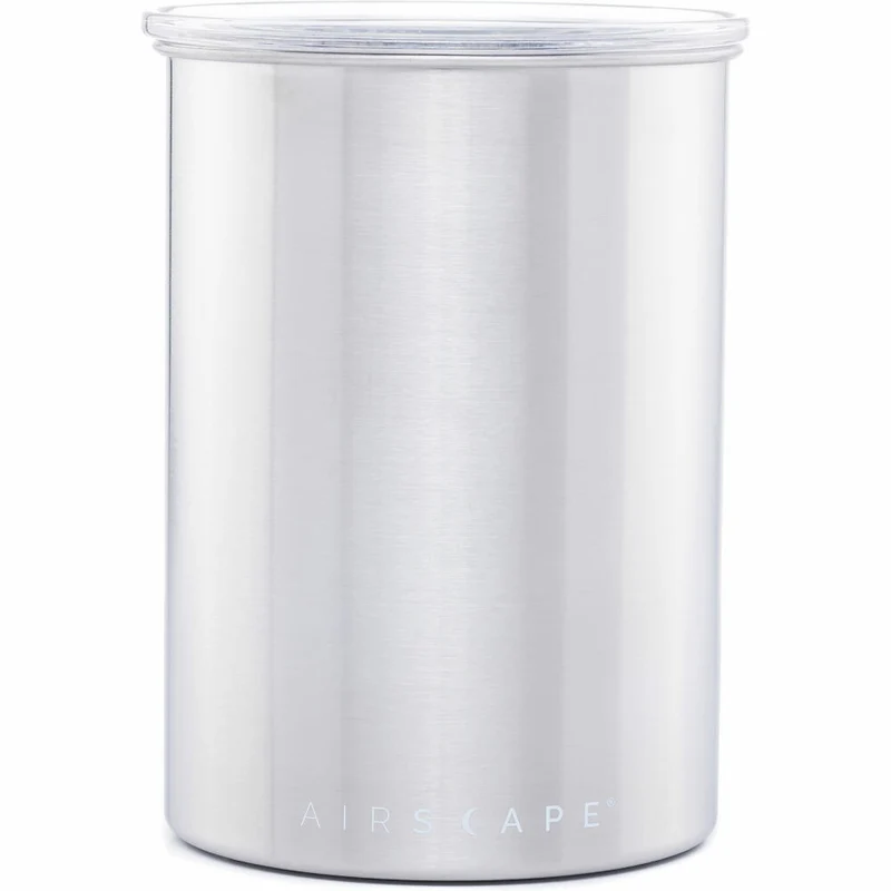 Airscape Edelstahl-Aromabehälter Mittel, Kaffeedose, Aufbewahrungdose, Edelstahl, Silber gebürstet, AS0107