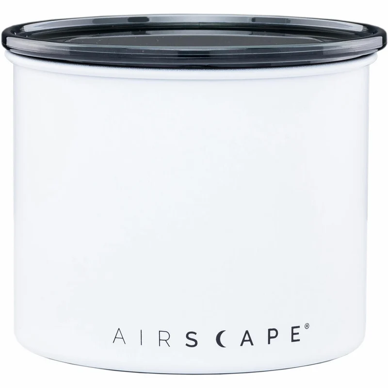 Airscape Edelstahl-Aromabehälter Klein, Kaffeedose, Aufbewahrungdose, Edelstahl, Weiß Matt, AS2004