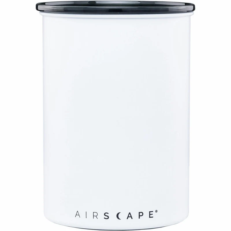 Airscape Edelstahl-Aromabehälter Mittel, Kaffeedose, Aufbewahrungdose, Edelstahl, Weiß Matt, AS2007
