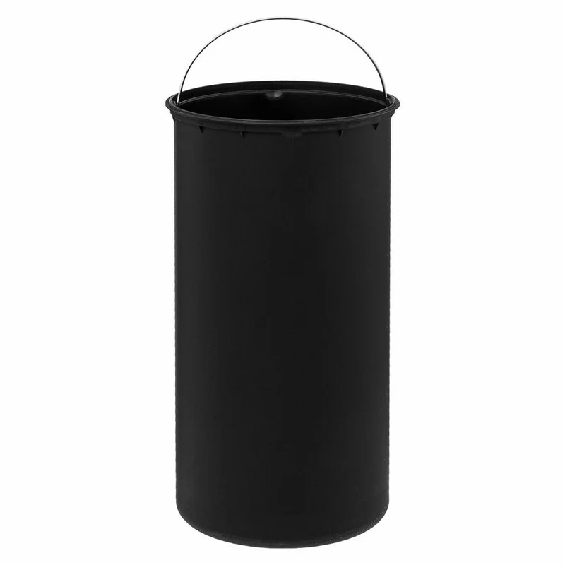 5five Simply Smart Abfalleimer Modern Color, Stahl, Bambus, Kunststoff, Schwarz, 30 Liter, 164646A