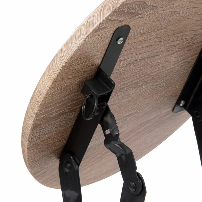 5five Simply Smart Klapphocker in Holzoptik, Sitzhocker, Stahl, MDF, Braun, 46.5 cm, 164661