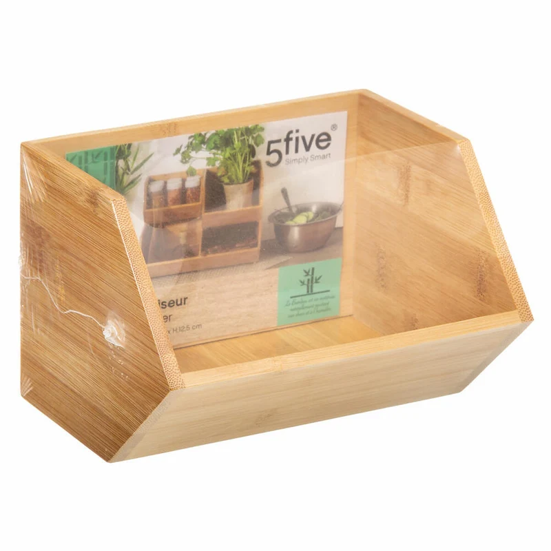 5five Simply Smart Stapelbarer Mini-Organizer Bamboo S, Bambus, Beige, 167732
