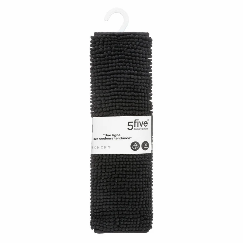 5five Simply Smart Badematte Colorama, 100% Polyester, Schwarz, 50 x 80 cm, 138043J
