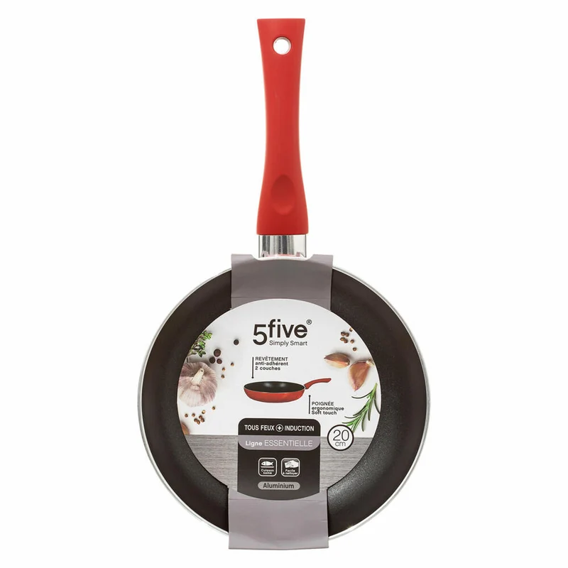 5five Simply Smart Bratpfanne Essentielle, antihaftbeschichtet, Aluminium, Kunststoff, Rot, 20 cm, 128840