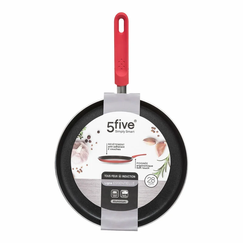 5five Simply Smart Crêpepfanne Essentielle, Aluminium, Kunststoff, Rot, 28 cm, 128852