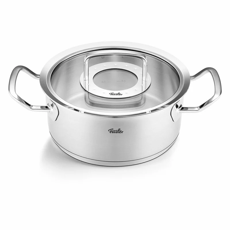 Fissler Bratentopf Original-Profi Collection mit Glasdeckel, Edelstahl 18/10, Silbern, 20 cm, 084-139-20-000