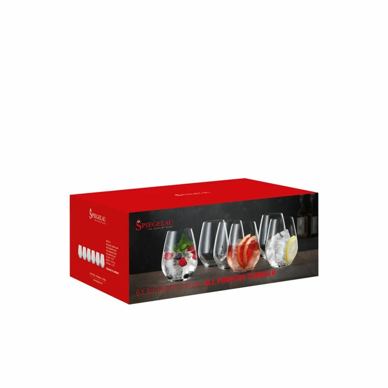Spiegelau Authentis Casual Universalbecher, 6er Set, Tumbler, Cocktailglas, Trinkglas, Kristallglas, 460 ml, 4800291