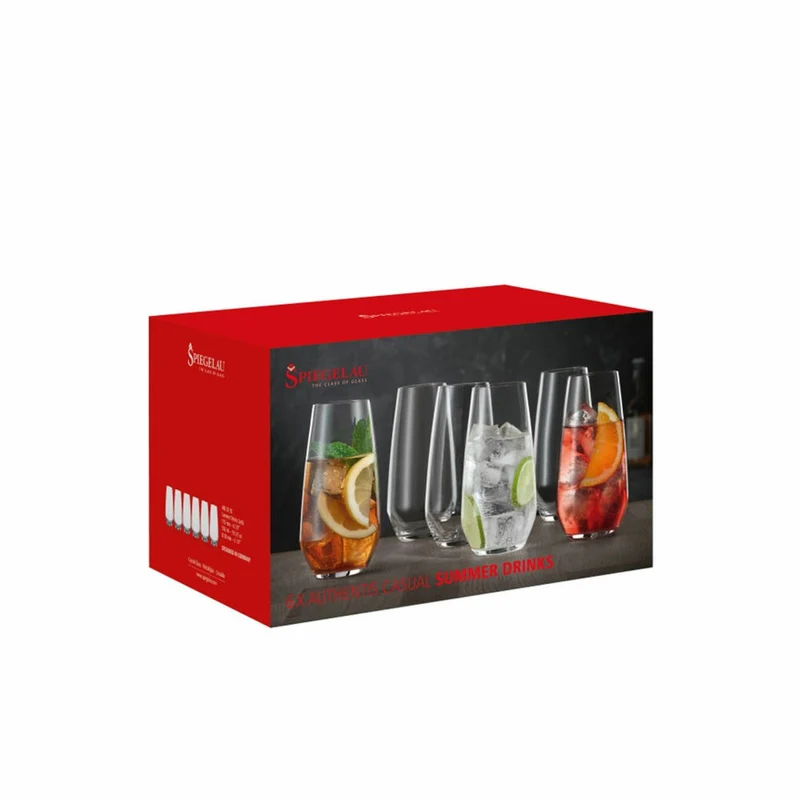 Spiegelau Authentis Casual Summerdrinks, 6er Set, Cocktailglas, Longdrinkglas, Trinkglas, Kristallglas, 550 ml, 4800292