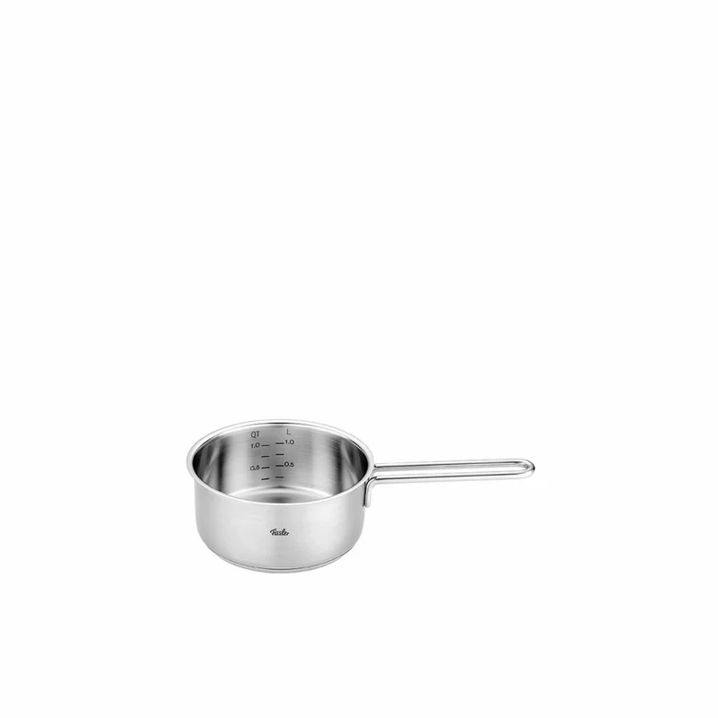 Fissler Stielkasserolle Pure ohne Deckel, Edelstahl 18/10, Silbern, 16 cm, 086-154-16-100