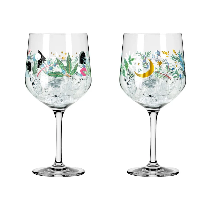 Ritzenhoff Ginglas 2er Set Botanic Glamour 007, 008, Good Wives and Warriors, Kristallglas, 720 ml, 3882001