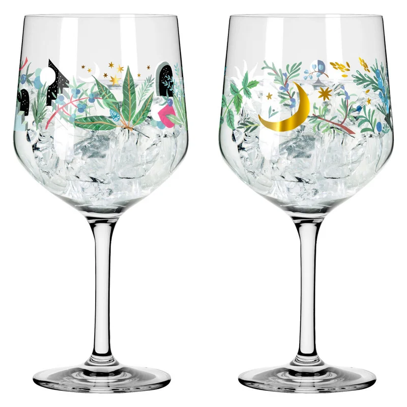 Ritzenhoff Ginglas 2er Set Botanic Glamour 007, 008, Good Wives and Warriors, Kristallglas, 720 ml, 3882001
