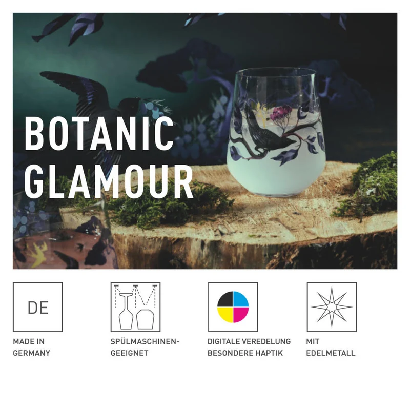Ritzenhoff Ginglas 2er Set Botanic Glamour 007, 008, Good Wives and Warriors, Kristallglas, 720 ml, 3882001