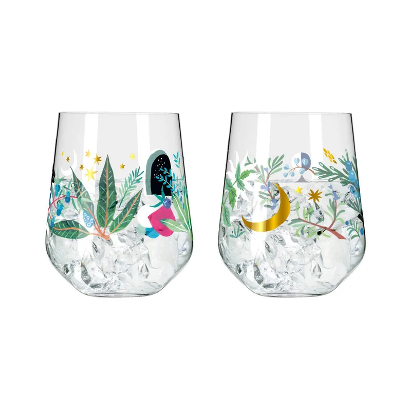 Ritzenhoff Ginglas 2er Set Botanic Glamour 007, 008, Good Wives and Warriors, Kristallglas, 710 ml, 3892001