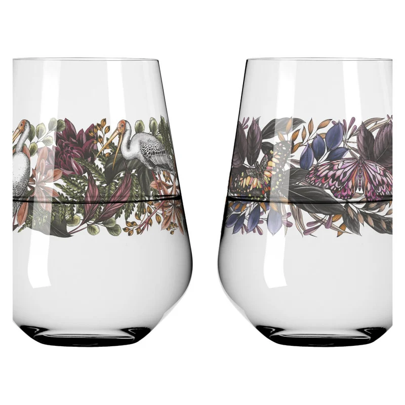 Ritzenhoff Universalglas 2er Set Schattenfauna 001, 002, Maggie Enterrios, Kristallglas, 540 ml, 3911001