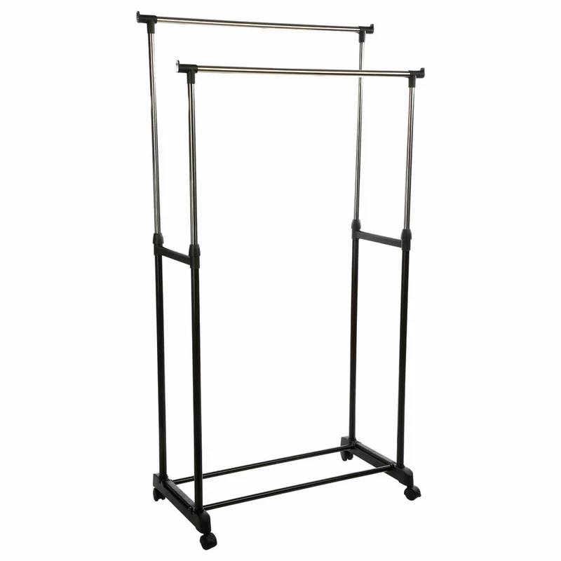 5five Simply Smart Doppel-Rollkleiderständer Icare, Stahl, PP-Kunststoff, Schwarz, 170 cm, 105343
