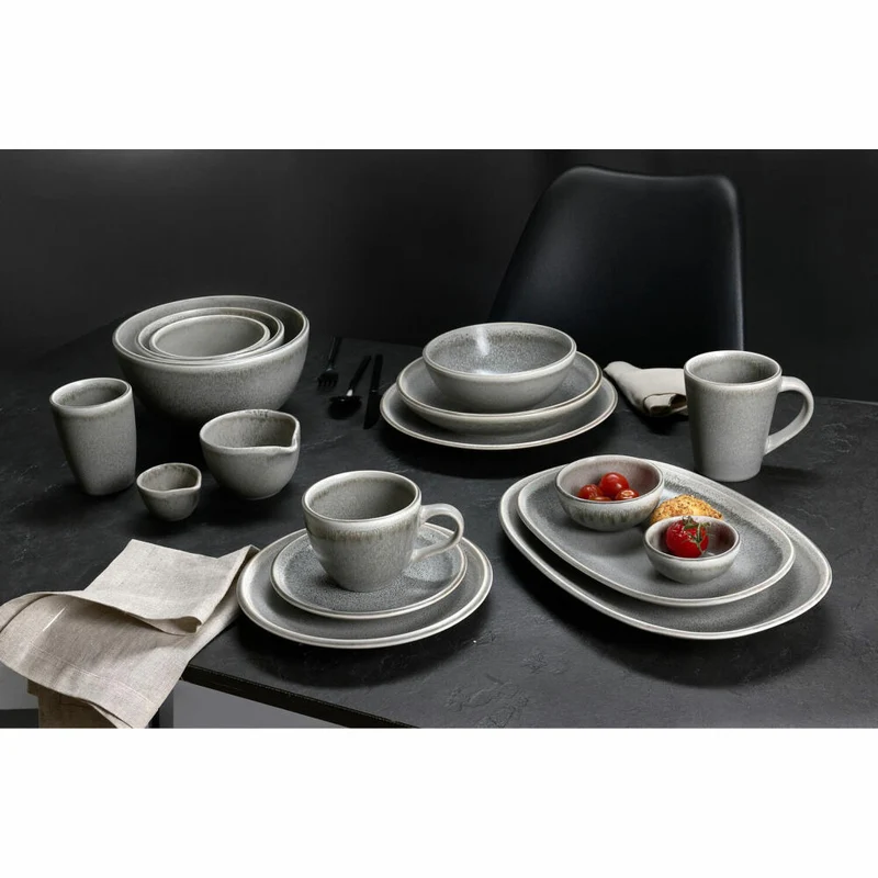 Ritzenhoff & Breker Hudson Speiseteller, Teller, Essteller, Steingut, Grau, Ø 28 cm, 229615