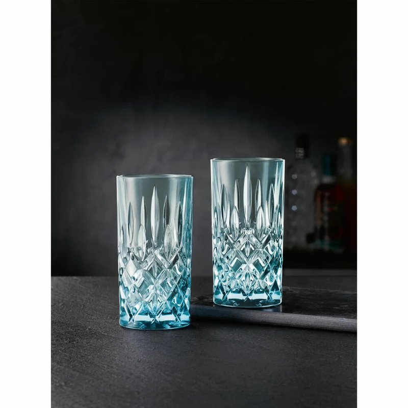 Nachtmann Noblesse Longdrinkglas, 2er Set, Wasserglas, Longdrink Glas, Kristallglas, Aqua, 395 ml, 105710
