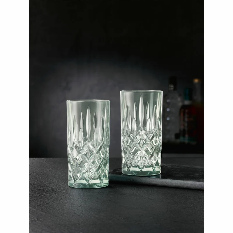 Nachtmann Noblesse Longdrinkglas, 2er Set, Wasserglas, Longdrink Glas, Kristallglas, Mint, 395 ml, 105712