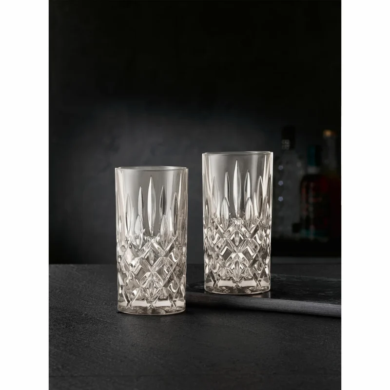Nachtmann Noblesse Longdrinkglas, 2er Set, Wasserglas, Longdrink Glas, Kristallglas, Taupe, 395 ml, 105713