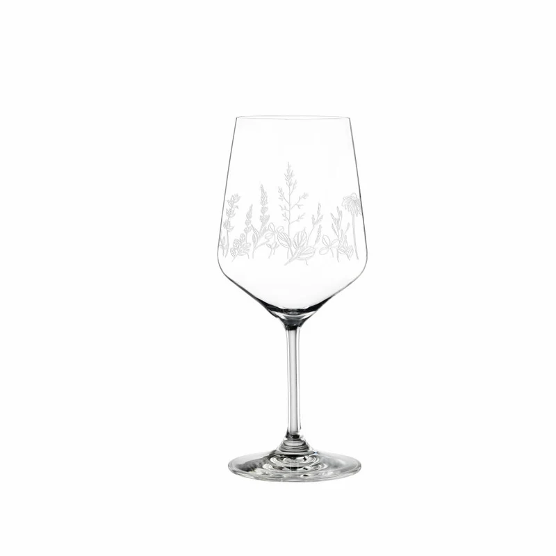 Nachtmann Tattoo Wein/Spritzglas Botanical White, 2er Set, Weinglas, Longdrinkglas, Kristallglas, 630 ml, 105722