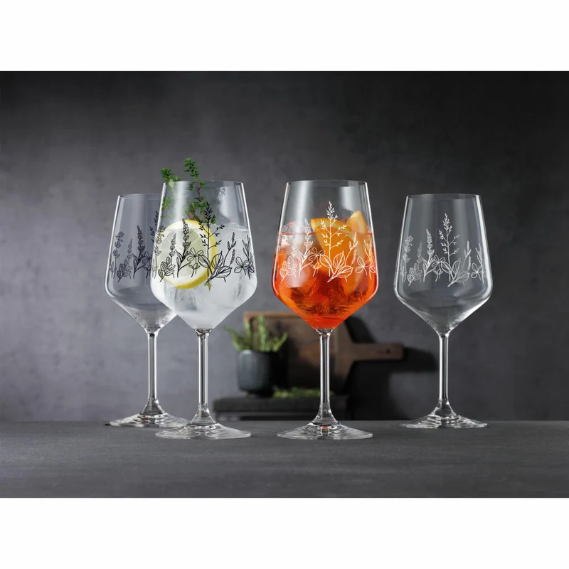 Nachtmann Tattoo Wein/Spritzglas Botanical White, 2er Set, Weinglas, Longdrinkglas, Kristallglas, 630 ml, 105722