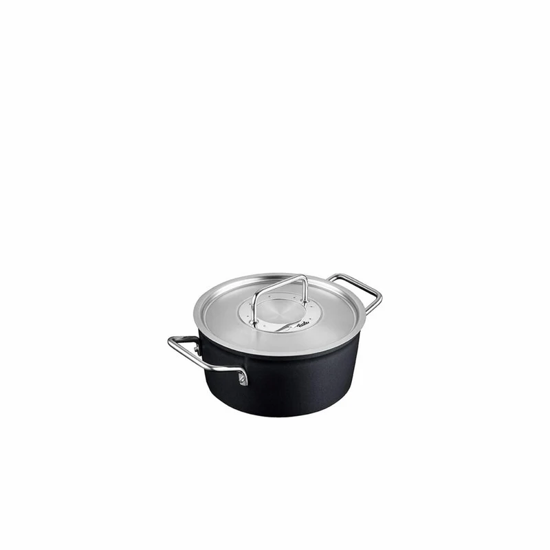 Fissler Kochtopf Adamant mit Metalldeckel, Aluminium, Anthrazit, 20 cm, 156-114-20-000