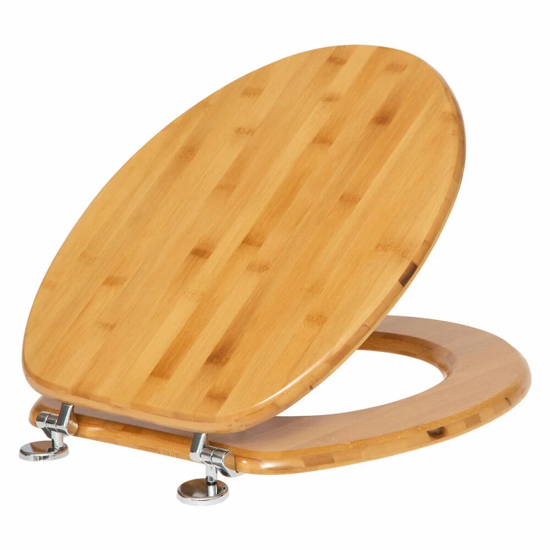 5five Simply Smart WC-Sitz Bamboo, Toilettensitz , Bambus, Zink, Braun, 174549