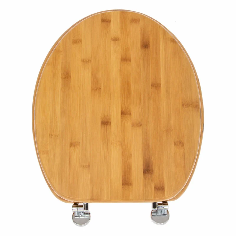 5five Simply Smart WC-Sitz Bamboo, Toilettensitz , Bambus, Zink, Braun, 174549