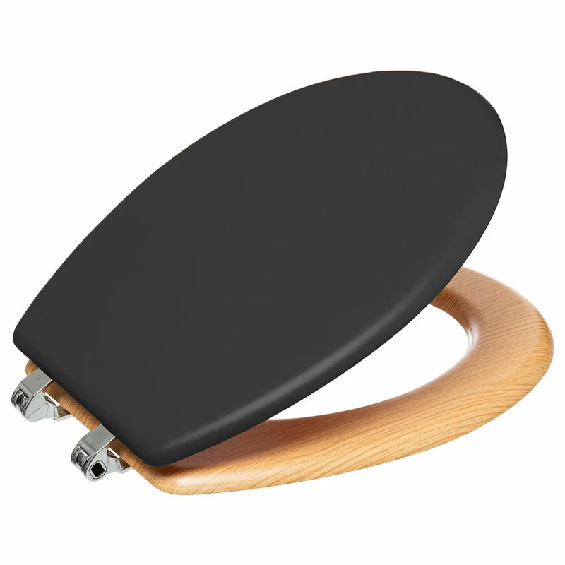 5five Simply Smart WC-Sitz Modern Color, Toilettensitz, HDF, Kunststoff, Karbongrau, 174669B