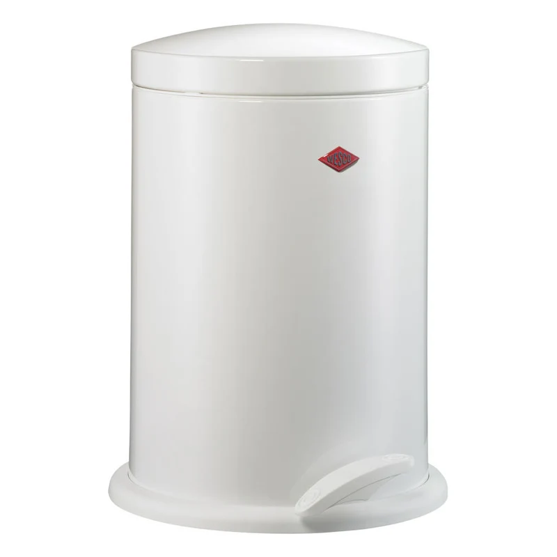 Wesco Treteimer Base Softer 116, Bad Abfalleimer, Mülleimer, Stahlblech, Weiß, 13 L, 116212-01