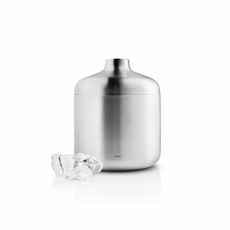 Eva Solo Eiseimer Liquid Lounge mit Löffel, Edelstahl, Brushed Steel, 14 cm, 822015