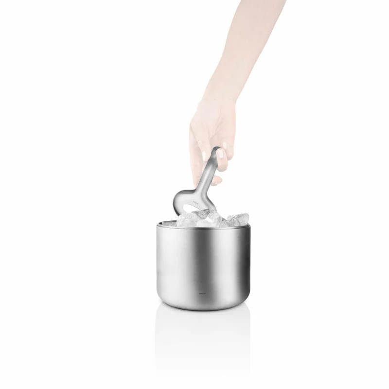 Eva Solo Eiseimer Liquid Lounge mit Löffel, Edelstahl, Brushed Steel, 14 cm, 822015