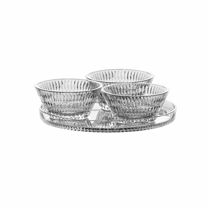 Nachtmann Ethno Servierset, 4-tlg., Servierteller, Schale, Dipschale, Snackschale, Kristallglas, 105766