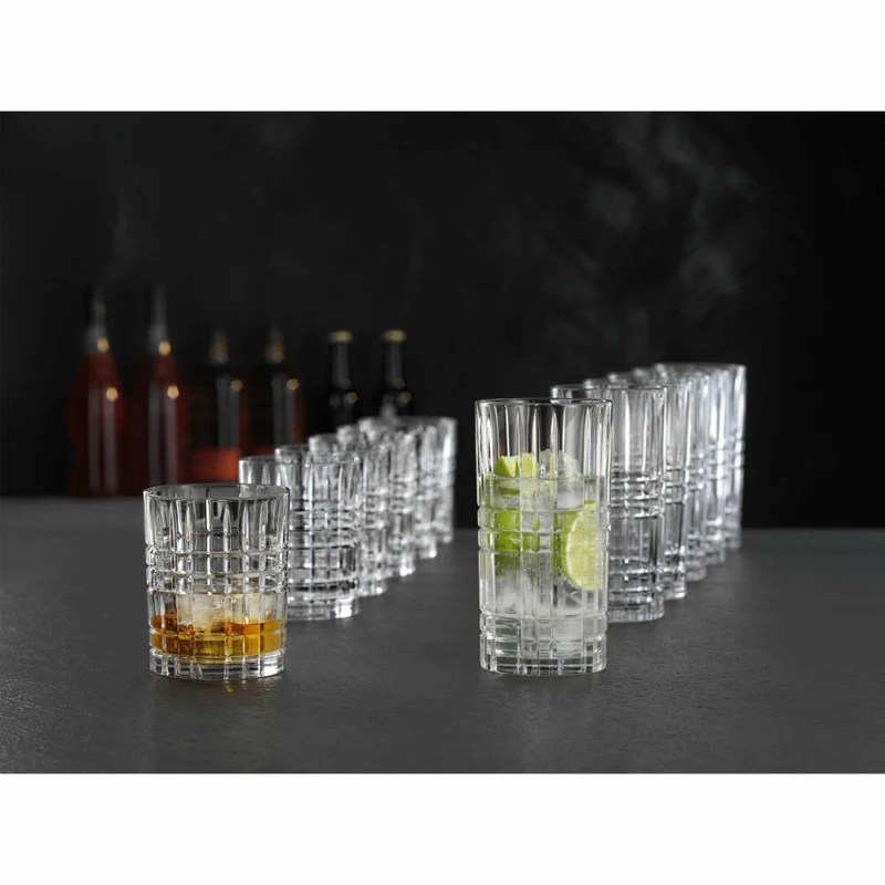 Nachtmann Highland Square Becher Set, 12-tlg., Tumbler, Longdrinkglas, Trinkglas, Kristallglas, 101754