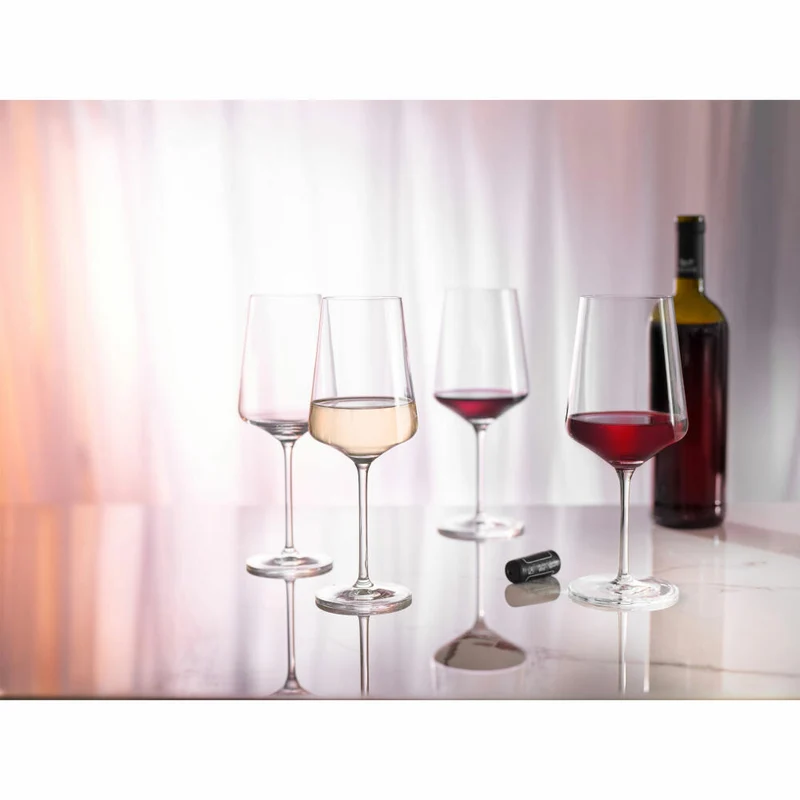 Ritzenhoff Gläserset Lichtweiß 8-teilig Julie Weiß-Rot, 4 Rotweingläser und 4 Weißweingläser, Kristallglas, Transparent, 6111003