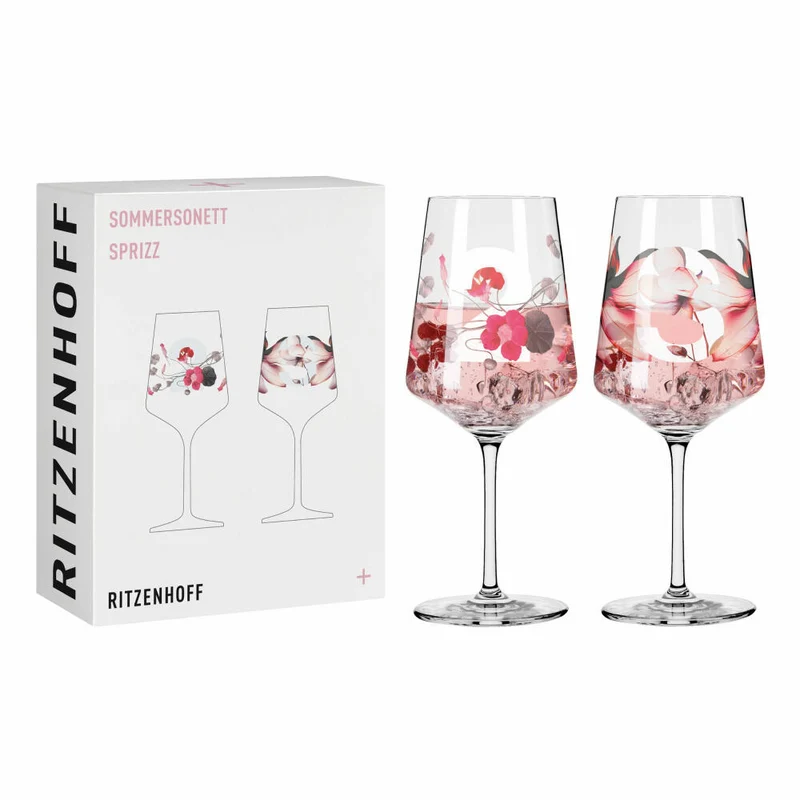 Ritzenhoff Aperol-Glas Sommersonett Sprizz 2er-Set 002, Aperitifglas, Xavier Esclusa Trias, Kristallglas, 544 ml, 3461002