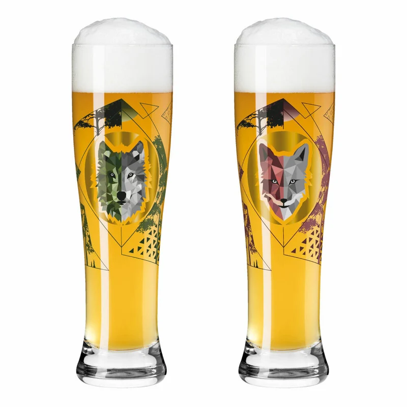 Ritzenhoff Weizenbiergläser Brauchzeit Weizen 2er-Set 002, Weizenglas, Sonja Eikler, Glas, 646 ml, 3481002