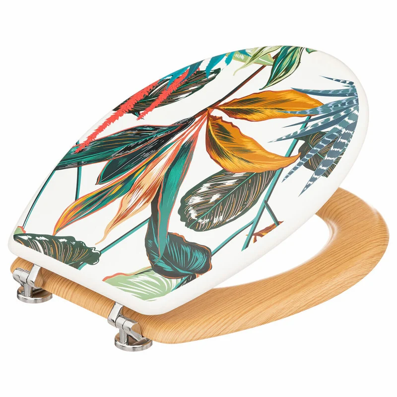 5five Simply Smart WC-Sitz Palawan, Toilettensitz, HDF, Zink, Kunststoff, Bunt, 174693B