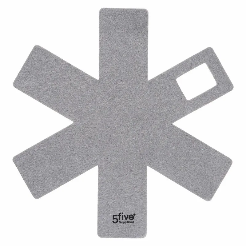 5five Simply Smart Pfannenschoner 6er-Set, Kratzschutz, 100% Polyester, Grau, 179731