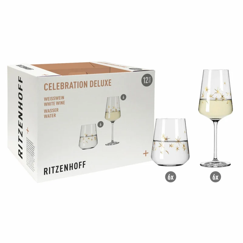 Ritzenhoff Weißweinglas-Set 12-tlg. Celebration Deluxe, Kristallglas, 400 ml, R-6111014