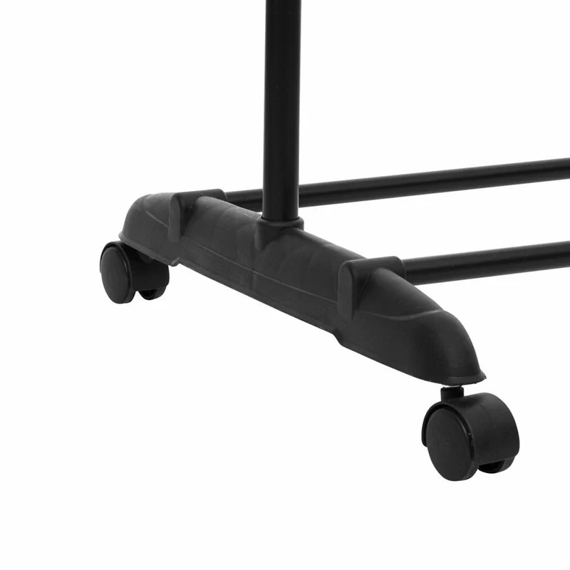 5five Simply Smart Ausziehbarer Kleiderständer Pan mit Rollen, Metall, PP-Kunststoff, Schwarz, 160 cm, 138925