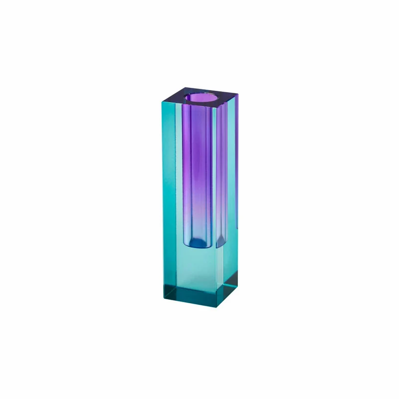 Gift Company Vase Sari, Dekovase, Blumenvase, Kristallglas, Blau / Lila, H 14 cm, 1127603009